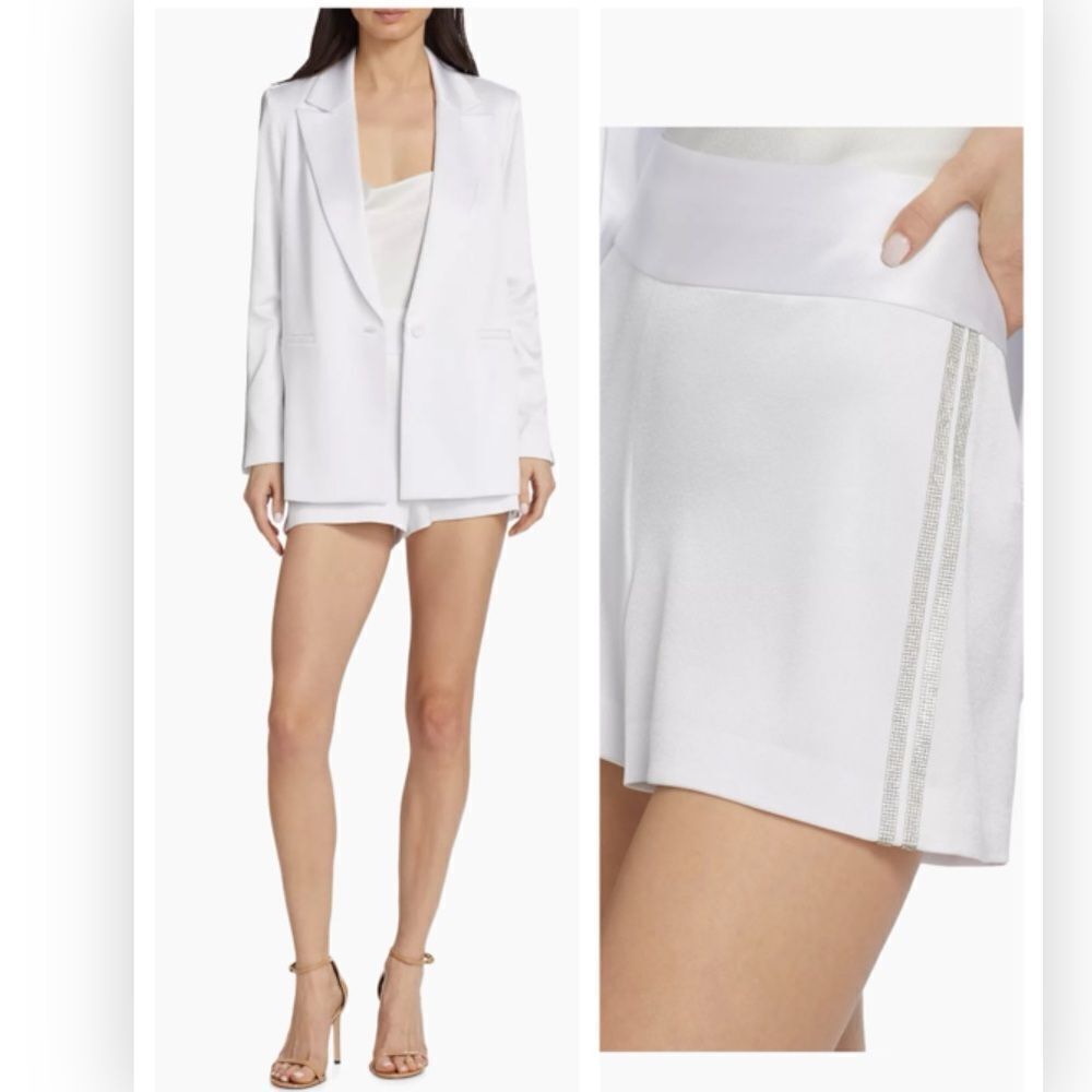 Alice + Olivia rhinestone side Donald high waist shorts size 6 NWT $350